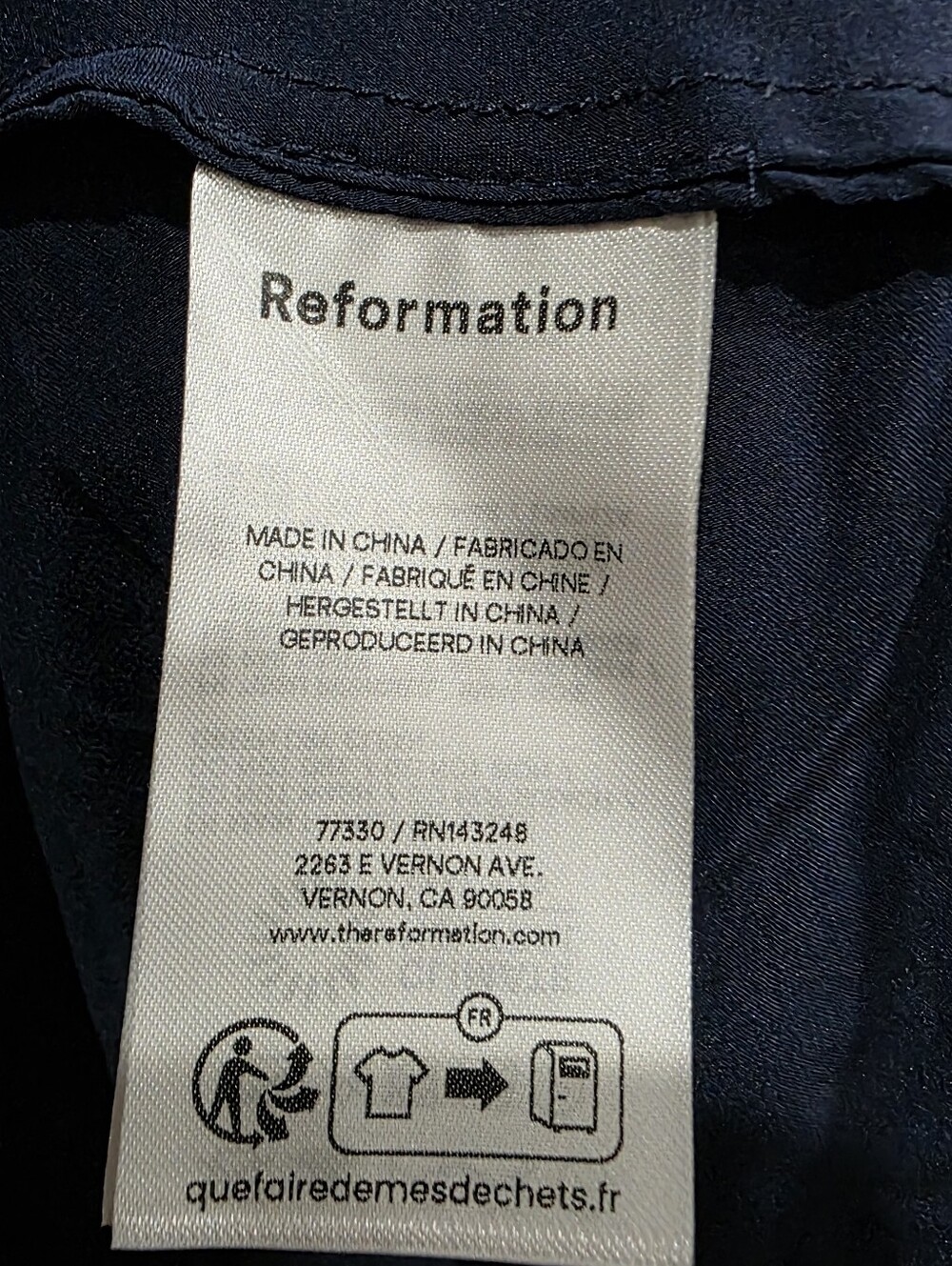 Reformation Pernille Silk Navy Dress - Picture 7 of 8